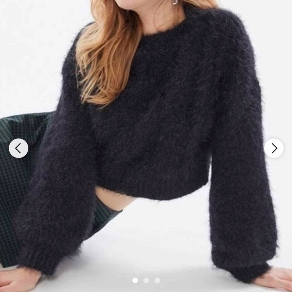 Urban Outfitters Black Fuzzy Sweater